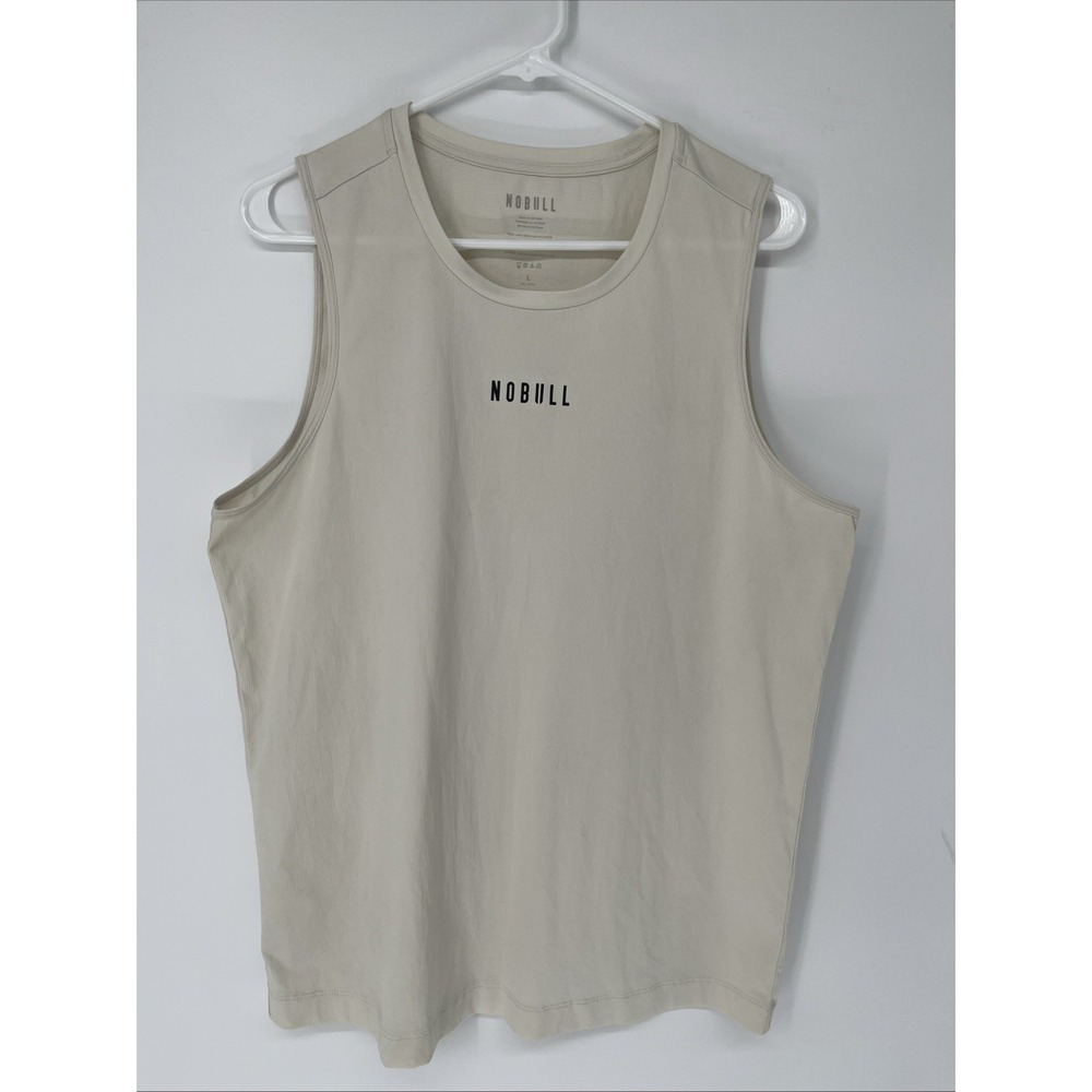 NoBull Mens L Sleeveless Shirt Tank Gym Muscle Crossfit Workout Performance